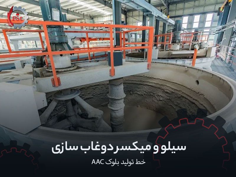 سیلو و میکسر دوغاب سازی خط تولید بلوک AAC
