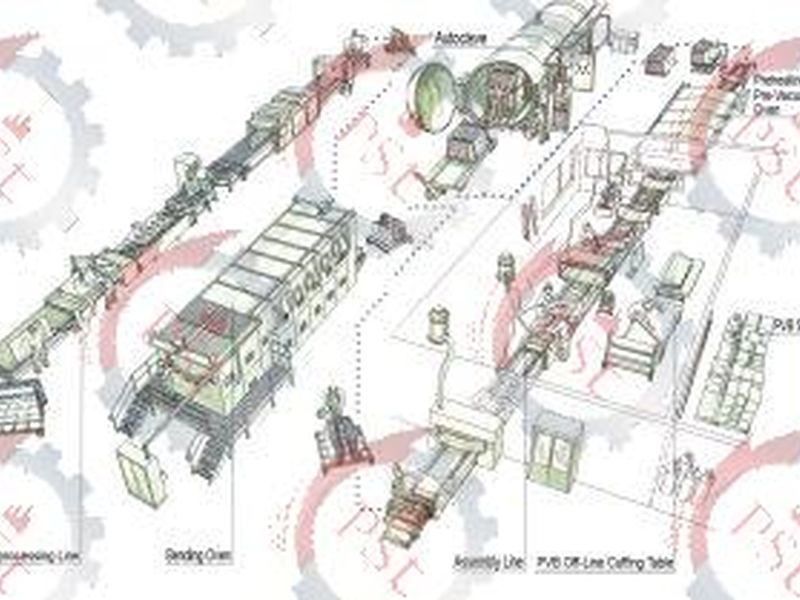 طراحی و راه‌اندازی خط تولید شیشه لمینت صنعتی