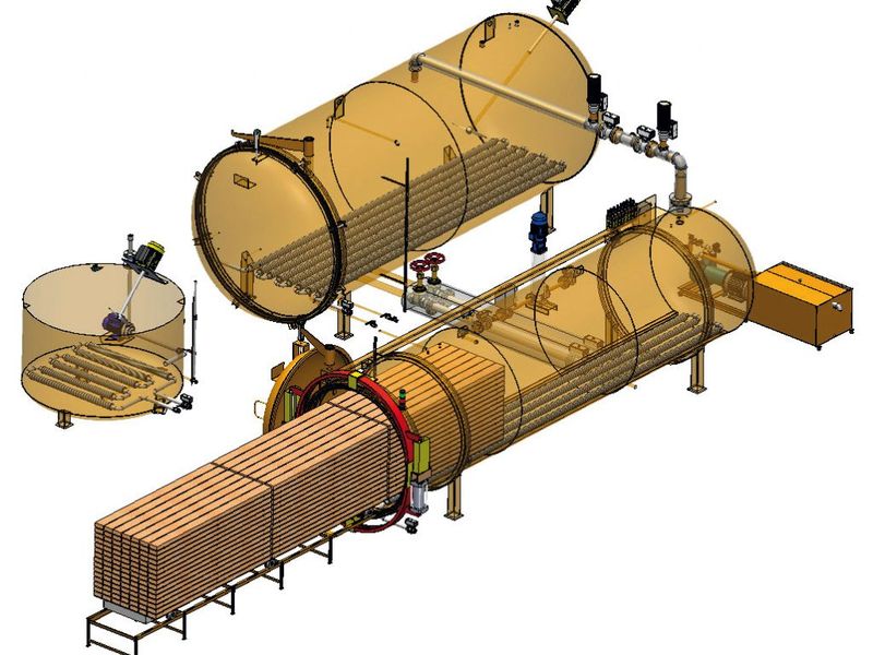 فرایند اشباع و مقاوم سازی چوب با اتوکلاو صنعتی