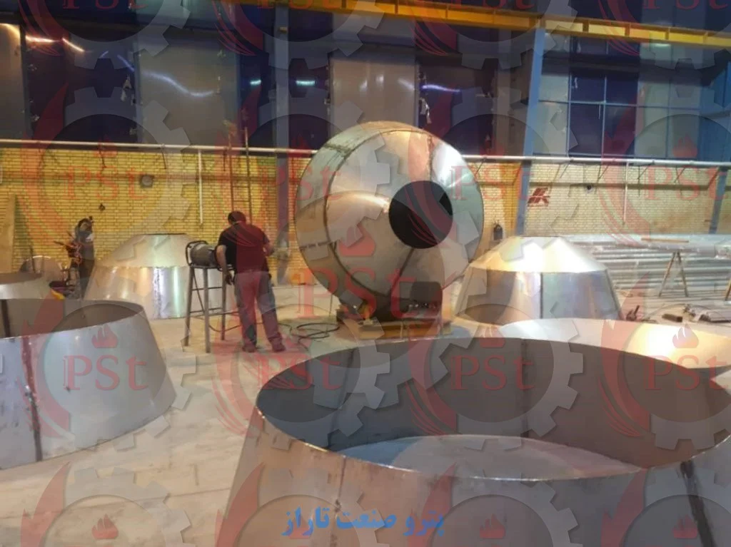 خط تولید شکلدهی انفجاری برای ساخت مخازن کروی فولادی در کارگاه