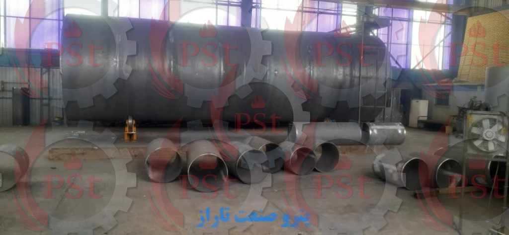 محوطه مونتاژ و ساخت راکتورهای بزرگ در کارگاه پترو صنعت تاراز